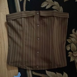NWOT brown pinstriped corset